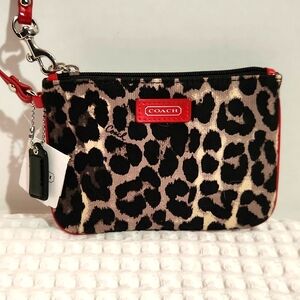 Coach Leapord Print Wristlet